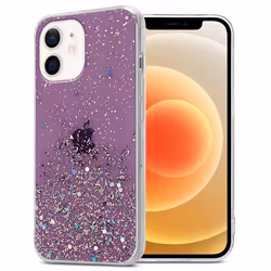 Coque pour Apple iPhone 12 MINI Etui en Violet avec Paillettes Case Cover Housse Protection Silicone TPU Paillettes Glitter