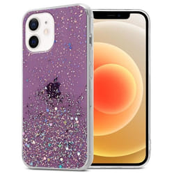 Coque pour Apple iPhone 12 MINI Etui en Violet avec Paillettes Case Cover Housse Protection Silicone TPU Paillettes Glitter
