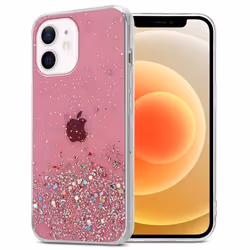 Coque pour Apple iPhone 12 MINI Etui en Rose avec Paillettes Case Cover Housse Protection Silicone TPU Paillettes Glitter