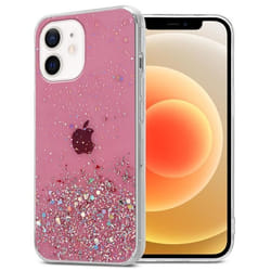 Coque pour Apple iPhone 12 MINI Etui en Rose avec Paillettes Case Cover Housse Protection Silicone TPU Paillettes Glitter