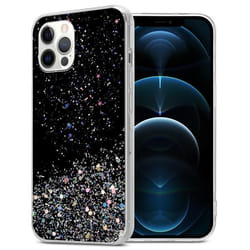 Coque pour Apple iPhone 12 PRO MAX Etui en Noir avec Paillettes Case Cover Housse Protection Silicone TPU Paillettes Glitter