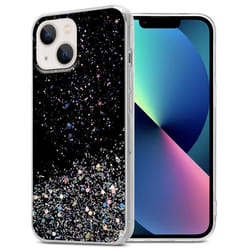 Coque pour Apple iPhone 13 MINI Etui en Noir avec Paillettes Case Cover Housse Protection Silicone TPU Paillettes Glitter