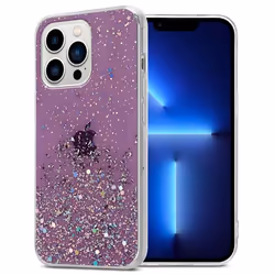 Coque pour Apple iPhone 13 PRO Etui en Violet avec Paillettes Case Cover Housse Protection Silicone TPU Paillettes Glitter