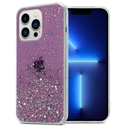 Coque pour Apple iPhone 13 PRO Etui en Violet avec Paillettes Case Cover Housse Protection Silicone TPU Paillettes Glitter
