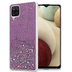 Coque pour Samsung Galaxy A12 / M12 Etui en Violet avec Paillettes Case Cover Housse Protection Silicone TPU Paillettes Glitter