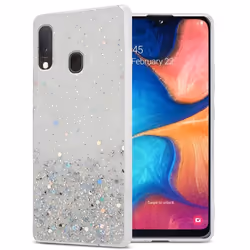 Coque pour Samsung Galaxy A10e / A20e Etui en Transparent avec Paillettes Case Cover Housse Protection Silicone TPU Paillette ...