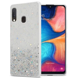 Coque pour Samsung Galaxy A10e / A20e Etui en Transparent avec Paillettes Case Cover Housse Protection Silicone TPU Paillettes