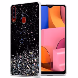 Coque - CADORABO - Samsung Galaxy A20s - Noir - Paillettes - Protection Silicone TPU