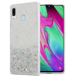 Coque pour Samsung Galaxy A40 Etui en Transparent avec Paillettes Case Cover Housse Protection Silicone TPU Paillettes Glitter