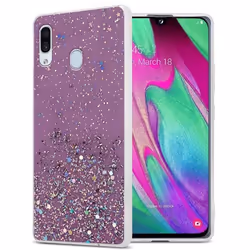 Coque - CADORABO - Samsung Galaxy A40 - Violet - Paillettes - Protection Silicone TPU