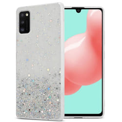 Coque pour Samsung Galaxy A41 Etui en Transparent avec Paillettes Case Cover Housse Protection Silicone TPU Paillettes Glitter