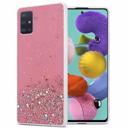 Coque pour Samsung Galaxy A51 4G / M40s Etui en Rose avec Paillettes Case Cover Housse Protection Silicone TPU Paillettes Gli ...
