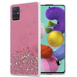 Coque pour Samsung Galaxy A51 4G / M40s Etui en Rose avec Paillettes Case Cover Housse Protection Silicone TPU Paillettes Glitter