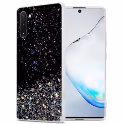 Coque pour Samsung Galaxy NOTE 10 Etui en Noir avec Paillettes Case Cover Housse Protection Silicone TPU Paillettes Glitter