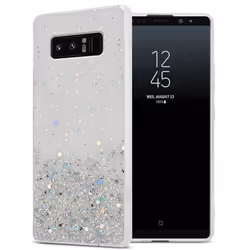 Coque pour Samsung Galaxy NOTE 8 Etui en Transparent avec Paillettes Case Cover Housse Protection Silicone TPU Paillettes Gli ...