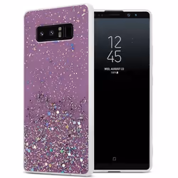 Coque pour Samsung Galaxy NOTE 8 Etui en Violet avec Paillettes Case Cover Housse Protection Silicone TPU Paillettes Glitter
