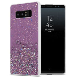 Coque pour Samsung Galaxy NOTE 8 Etui en Violet avec Paillettes Case Cover Housse Protection Silicone TPU Paillettes Glitter