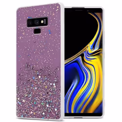 Coque pour Samsung Galaxy NOTE 9 Etui en Violet avec Paillettes Case Cover Housse Protection Silicone TPU Paillettes Glitter