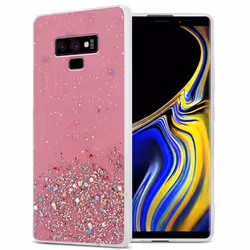 Coque pour Samsung Galaxy NOTE 9 Etui en Rose avec Paillettes Case Cover Housse Protection Silicone TPU Paillettes Glitter