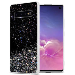 Coque pour Samsung Galaxy S10 4G Etui en Noir avec Paillettes Case Cover Housse Protection Silicone TPU Paillettes Glitter