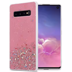 Coque pour Samsung Galaxy S10 4G Etui en Rose avec Paillettes Case Cover Housse Protection Silicone TPU Paillettes Glitter