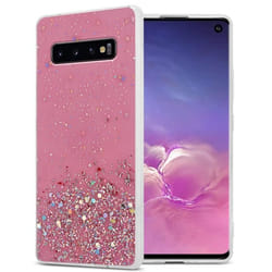 Coque pour Samsung Galaxy S10 4G Etui en Rose avec Paillettes Case Cover Housse Protection Silicone TPU Paillettes Glitter