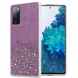 Coque pour Samsung Galaxy S20 FE Etui en Violet avec Paillettes Case Cover Housse Protection Silicone TPU Paillettes Glitter