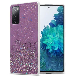 Coque pour Samsung Galaxy S20 FE Etui en Violet avec Paillettes Case Cover Housse Protection Silicone TPU Paillettes Glitter