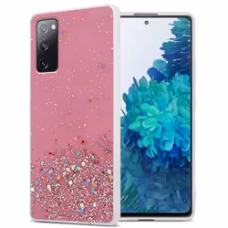 Coque pour Samsung Galaxy S20 FE Etui en Rose avec Paillettes Case Cover Housse Protection Silicone TPU Paillettes Glitter