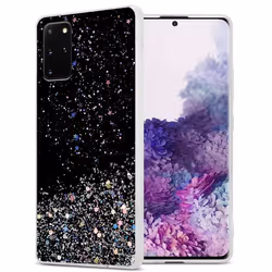 Coque - CADORABO - Samsung Galaxy S20 PLUS - Noir - Paillettes - Silicone TPU