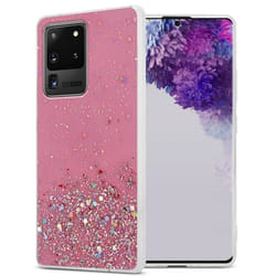 Coque pour Samsung Galaxy S20 ULTRA Etui en Rose avec Paillettes Case Cover Housse Protection Silicone TPU Paillettes Glitter