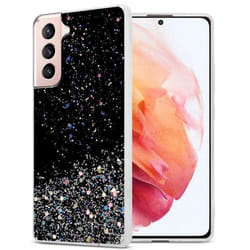 Coque pour Samsung Galaxy S21 5G Etui en Noir avec Paillettes Case Cover Housse Protection Silicone TPU Paillettes Glitter