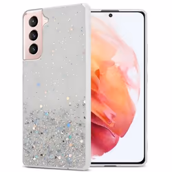 Coque pour Samsung Galaxy S21 5G Etui en Transparent avec Paillettes Case Cover Housse Protection Silicone TPU Paillettes Gli ...