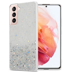 Coque pour Samsung Galaxy S21 5G Etui en Transparent avec Paillettes Case Cover Housse Protection Silicone TPU Paillettes Glitter