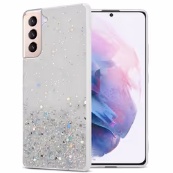 Coque pour Samsung Galaxy S21 PLUS Etui en Transparent avec Paillettes Case Cover Housse Protection Silicone TPU Paillettes G ...