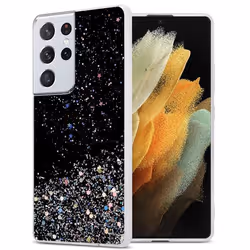 Coque - CADORABO - Samsung Galaxy S21 ULTRA - Noir - Paillettes - Protection Silicone TPU