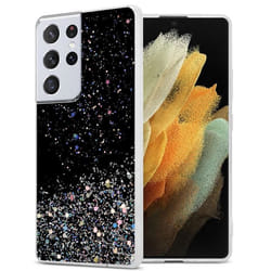 Coque - CADORABO - Samsung Galaxy S21 ULTRA - Noir - Paillettes - Protection Silicone TPU