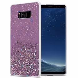 Coque - CADORABO - Samsung Galaxy S8 PLUS - Violet - Paillettes - Protection Silicone TPU