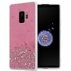 Coque pour Samsung Galaxy S9 Etui en Rose avec Paillettes Case Cover Housse Protection Silicone TPU Paillettes Glitter