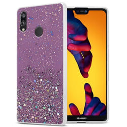 Coque pour Huawei P20 LITE 2018 / NOVA 3E Etui en Violet avec Paillettes Case Cover Housse Protection Silicone TPU Paillettes