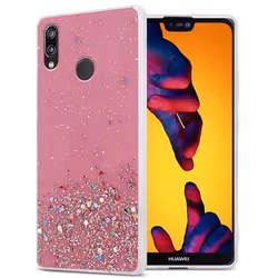Coque pour Huawei P20 LITE 2018 / NOVA 3E Etui en Rose avec Paillettes Case Cover Housse Protection Silicone TPU Paillettes G ...