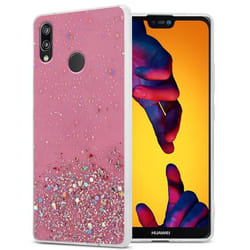 Coque pour Huawei P20 LITE 2018 / NOVA 3E Etui en Rose avec Paillettes Case Cover Housse Protection Silicone TPU Paillettes Glitter