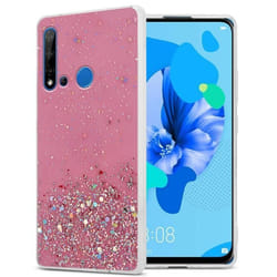 Coque pour Huawei NOVA 5i / P20 LITE 2019 Etui en Rose avec Paillettes Case Cover Housse Protection Silicone TPU Paillettes Glitter