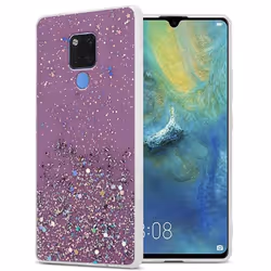 Coque pour Huawei MATE 20 Etui en Violet avec Paillettes Case Cover Housse Protection Silicone TPU Paillettes Glitter