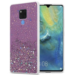 Coque pour Huawei MATE 20 Etui en Violet avec Paillettes Case Cover Housse Protection Silicone TPU Paillettes Glitter