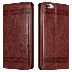 Coque pour Apple iPhone 6 PLUS / 6S PLUS Housse en Rouge Foncé Etui Case Cover Protection Portefeuille Wallet