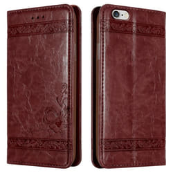 Coque pour Apple iPhone 6 PLUS / 6S PLUS Housse en Rouge Foncé Etui Case Cover Protection Portefeuille Wallet