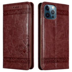 Coque pour Apple iPhone 12 PRO MAX Housse en Rouge Foncé Etui Case Cover Protection Portefeuille Wallet