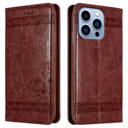 Coque pour Apple iPhone 13 PRO Housse en Rouge Foncé Etui Case Cover Protection Portefeuille Wallet