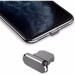Bouchon de protection pour Apple iPhone en Gris contre la poussière pour le port de chargement